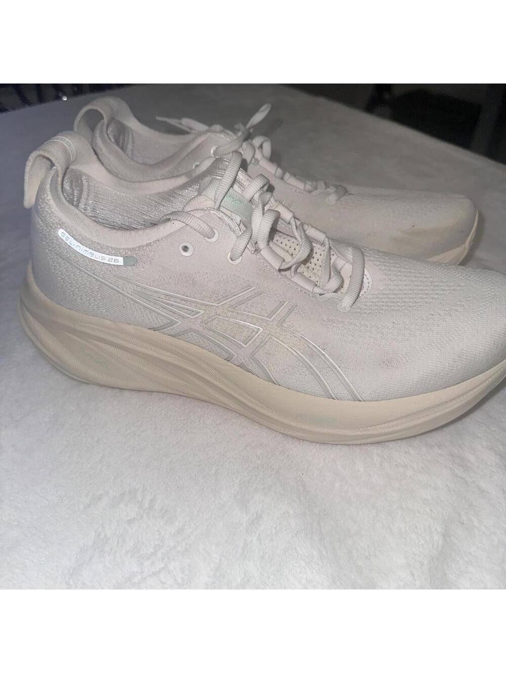 ASICS Gel Nimbus 25 Womens 9.5 Cream Beige Running Shoes PureGEL